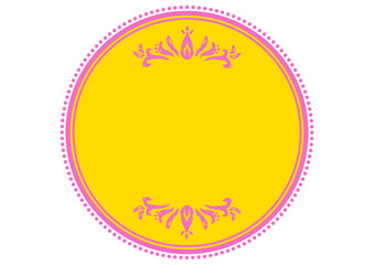 アジア風の飾りフレーム。豪華な装飾。手描きの荒い筆タッチ。