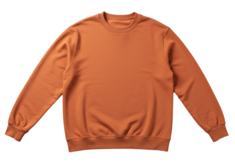 Isolated sweatshirt, orange casual fashion apparel for autumn and winter with long sleeves