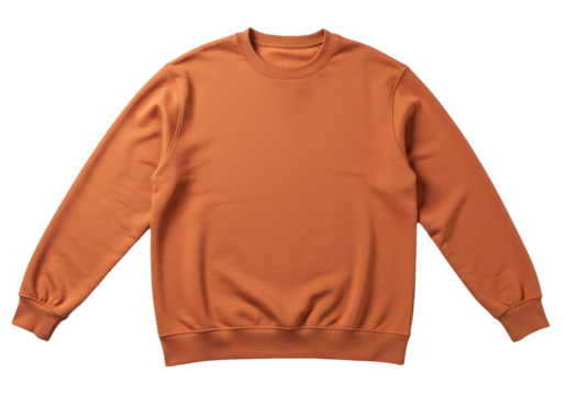 Isolated sweatshirt, orange casual fashion apparel for autumn and winter with long sleeves