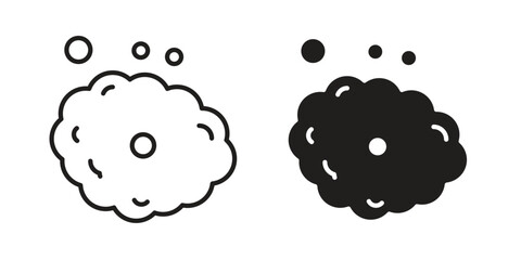 Foam icon set in flat and line style vectors