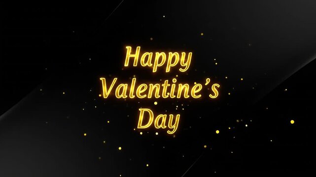 Golden Valentine Text Animation With Lens Flare Effect