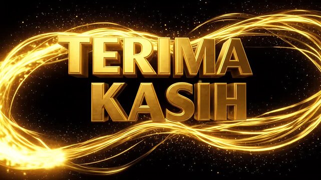 Golden Thank You 3D Text Animation Background