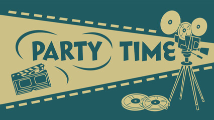 Vintage movie night invitation design brings retro excitement, perfect for themed parties and film celebrations, promising a fun, cinematic experience