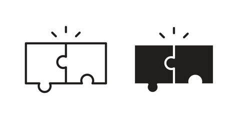 Compatibility icon set in flat and line style vectors