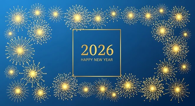 christmas greeting card with snowflakes happy new year 2026