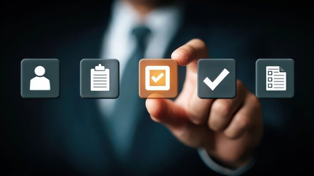 data validation process futuristic ai cube visualizing feedback inspection performance survey task management algorithms