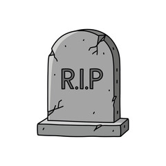 RIP Tombstone Gravestone Icon, Death Symbol, Funeral Memorial, Cemetery Stone