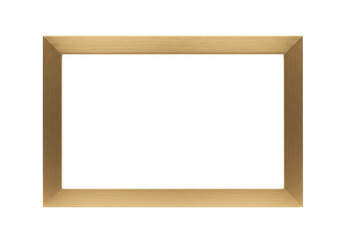 Isolated picture frame, gold color, simple trim, artwork for display, contemporary decor