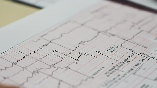 Realistic medical graph on pink paper showing health data