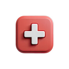 Obraz premium Red square icon, plus sign