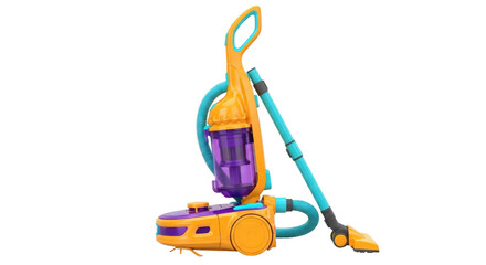 Isolated Toy Vacuum Cleaner for Toddlers, Colorful Kid-Sized Pretend Play Sweeper, Stand Up