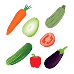 Vibrant Collection of Fresh and Healthy Vegetables. Food and fruit vector emoji illustration. Food and fruits symbols, emojis, emoticons, stickers, icons Vegetable, vector illustration.