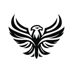 Silhouette of a majestic eagle in flight vector isolated on white background