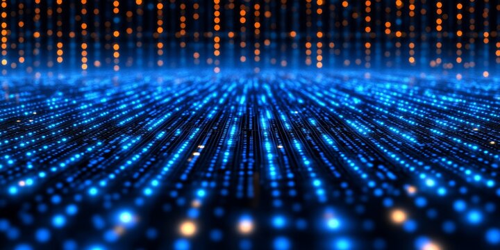 Digital Data Flow Illuminating the Information Age with Neural Networks and AI Financial Insights - Powered by Adobe