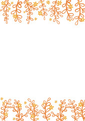 Obraz premium Abstract brunch of leaves and flower flat design illustration for decoration on Autumn seasonal and romance concept.