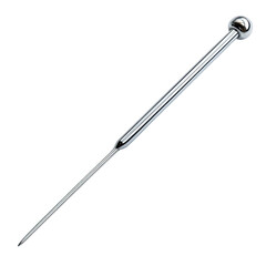 Shiny metal rod, tapered tip,  long and thin
