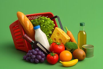 groceries in a basket