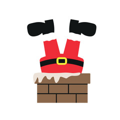 Santa Claus Legs in Chimney