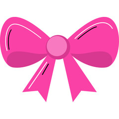 Vibrant Pink Ribbon Bow Decoration With A Transparent Background Ideal For Celebrations And Gift Wrapping