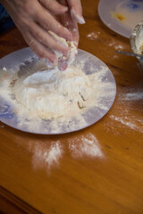  Woman Baking: Cheesecakes in Rustic Kitchen Scene