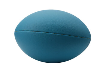 Isolated blue leather American football ball, sport game equipment for training and practice