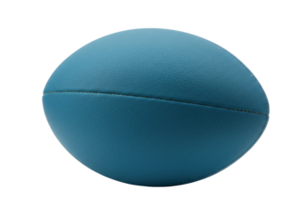 Isolated blue leather American football ball, sport game equipment for training and practice