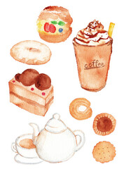 Coffee and sweets illustration