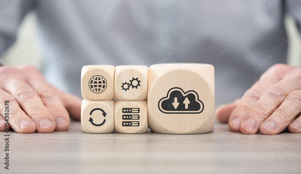 Wall mural concept of cloud networking