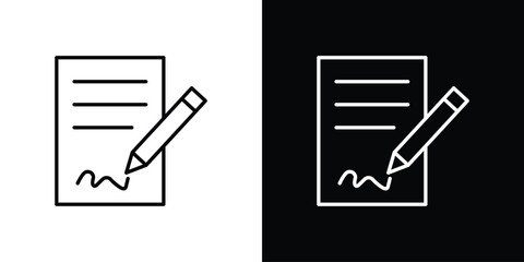 signature file icon vector illustration. editable stroke icon.