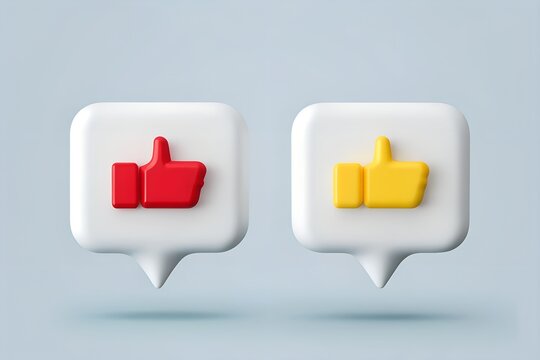 Like and Dislike Icons Speech Bubbles Digital Feedback Communication - Powered by Adobe