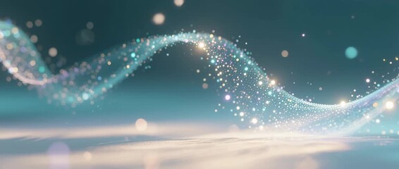 Bright Christmas vector art: city lights and blue snowflakes decorate a winter sky background - Powered by Adobe