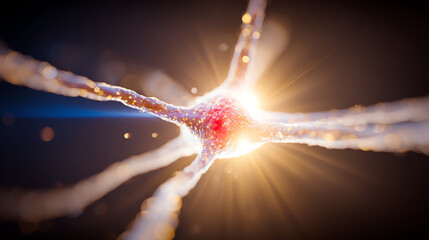A mesmerizing close-up of a neuron, showcasing its intricate structure and the beauty of cellular communication.