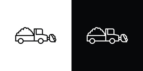 Snowplow icon vector illustration. editable stroke icon.