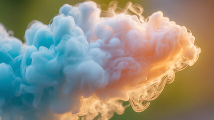 A mesmerizing display of colorful smoke swirling in soft hues, creating an ethereal atmosphere and captivating visual intrigue.