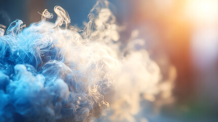 A mesmerizing swirl of colorful smoke against a soft background, capturing the beauty and dynamism of nature's elements.