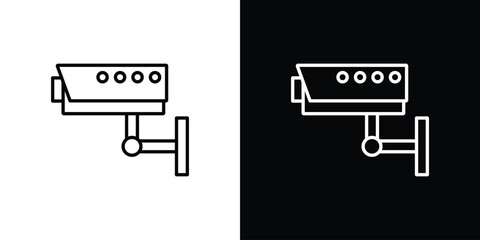 Security camera icon vector illustration. editable stroke icon.