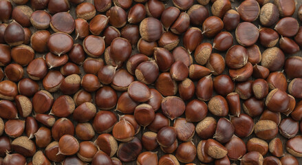 Background composed entirely of chestnuts