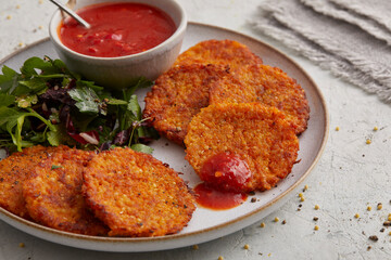 Millet fritters with carrots