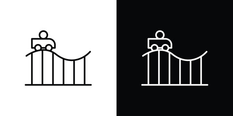 Roller coaster icon vector illustration. editable stroke icon.