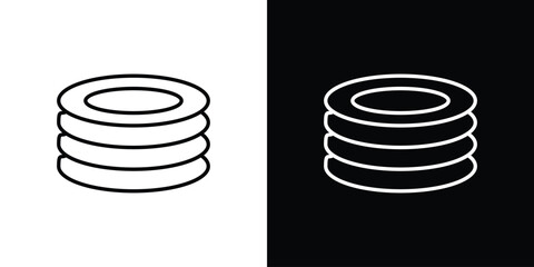 Plates icon vector illustration. editable stroke icon.