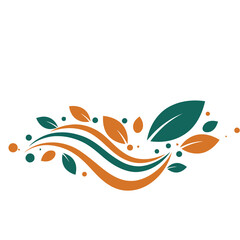 Obraz premium Abstract Leafy Swirl A Modern Design Featuring Organic Leaves and Flowing Lines in Vector