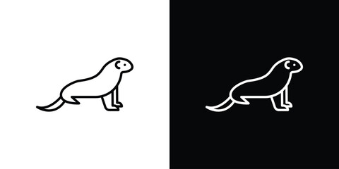 Otter icon vector illustration. editable stroke icon.