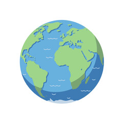 Earth Globe Icon A Vibrant and Clean Flat Vector Illustration for Design and Concepts