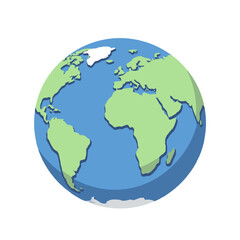 Fototapeta premium Flat Earth Globe Icon A Colorful Vector Illustration for Global Themes and Concepts