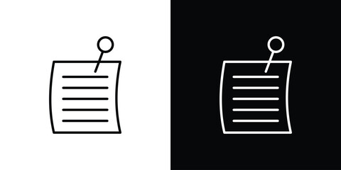 Note sticky icon vector illustration. editable stroke icon.