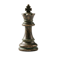 Ornate textured chess king piece a strategic game symbol representing leadership power and intellectual challenge isolated on transparent background