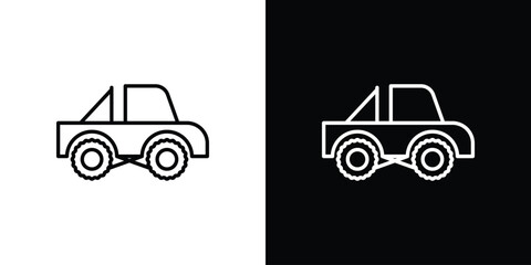Monster truck icon vector illustration. editable stroke icon. © Creatives