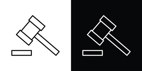 Gavel icon vector illustration. editable stroke icon.