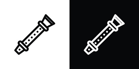 Flute icon vector illustration. editable stroke icon.