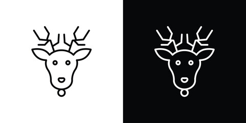 Deer rudolph icon vector illustration. editable stroke icon.